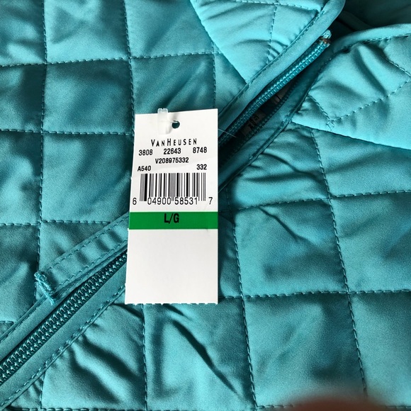 NWT Van Heusen Aqua Blue Vest Size L - Picture 2 of 4